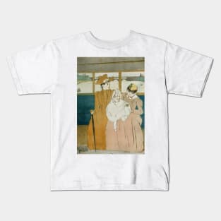 In the Omnibus by Mary Cassatt Kids T-Shirt